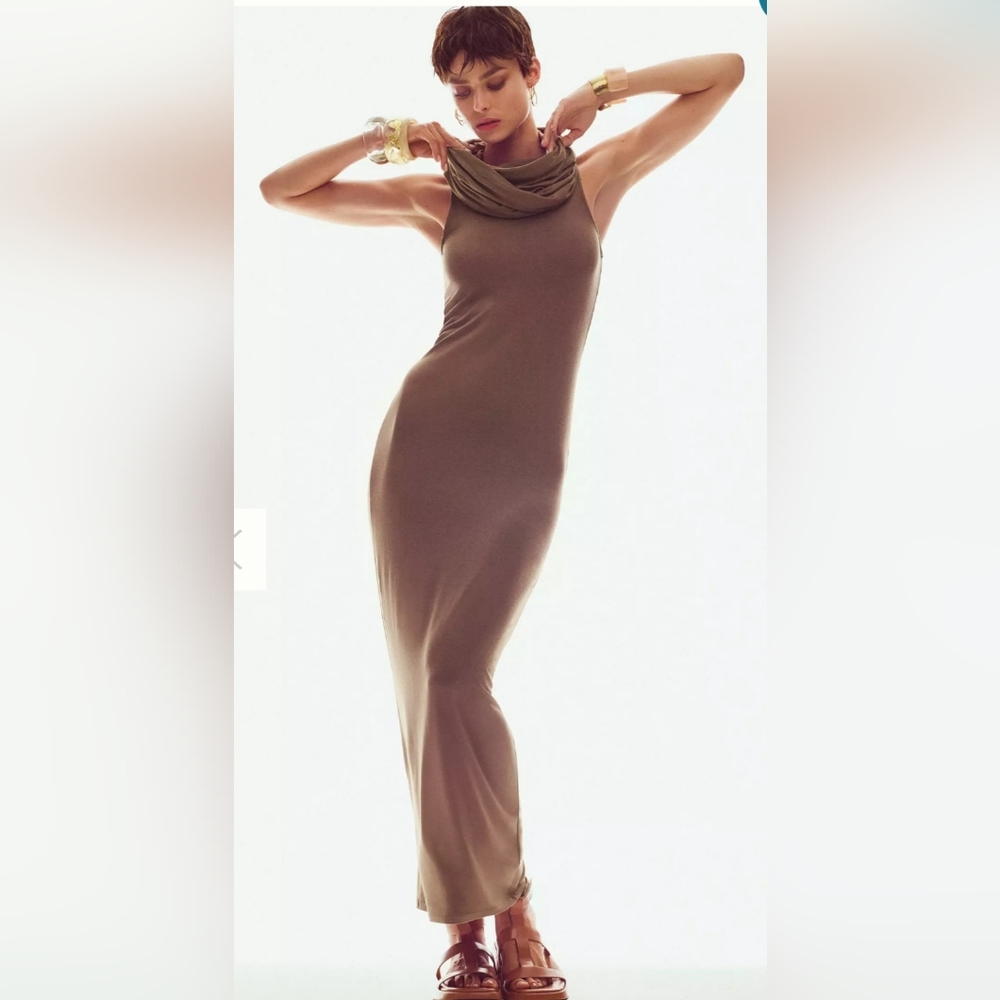 Anthropologie Flat White Sleeveless Slim Maxi Dress Size Large
